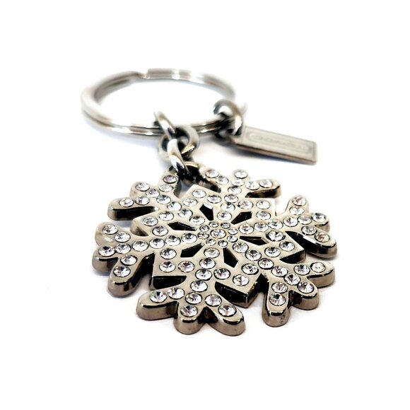 Coach Crystal Snowflake Charm Keychain 92076 Very Rare! Sparkly! - Picture 3 of 5